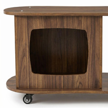 Ezra Oval Coffee Table with Cat House & Scratching Post